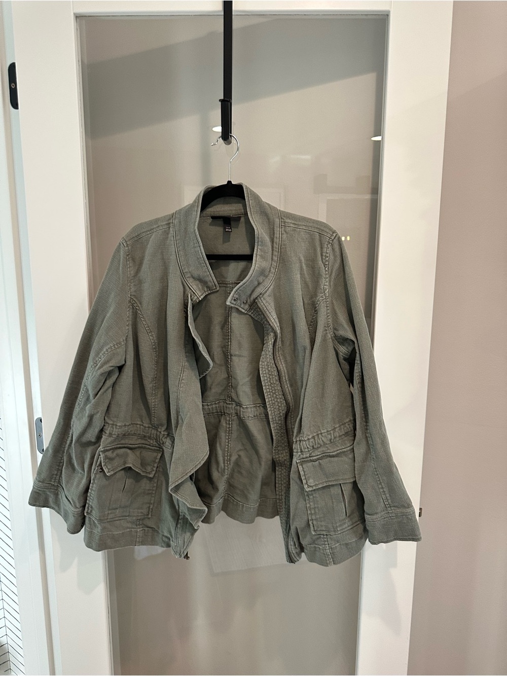 Lane Bryant Olive Jacket with Simple Collar
